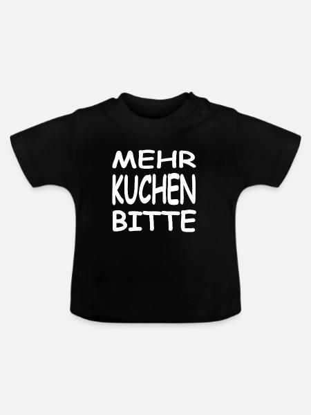 Kuchen - Baby Bio-T-Shirt mit Rundhals - Schwarz
