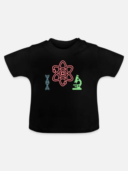 Wissenschaft Set Atom DNA - Baby Bio-T-Shirt mit Rundhals - Schwarz