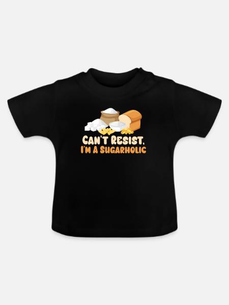 Sugarholic Küchen-Grafik-Tee - Baby Bio-T-Shirt mit Rundhals - Schwarz