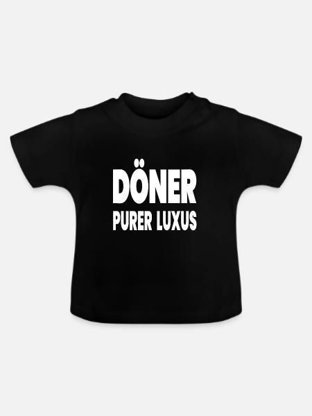 Döner - Baby Bio-T-Shirt mit Rundhals - Schwarz