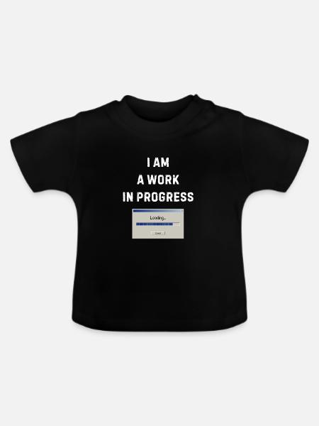 Arbeit in Arbeit – Ladeleiste - Baby Bio-T-Shirt mit Rundhals - Schwarz