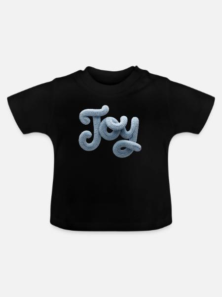 Joy Moderner Patchwork Look - Baby Bio-T-Shirt mit Rundhals - Schwarz