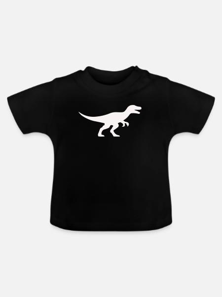 Raptor T Rex Silhouette - Baby Bio-T-Shirt mit Rundhals - Schwarz