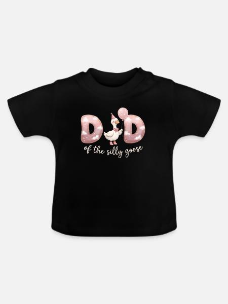 Dad of the Silly Goose - Baby Bio-T-Shirt mit Rundhals - Schwarz