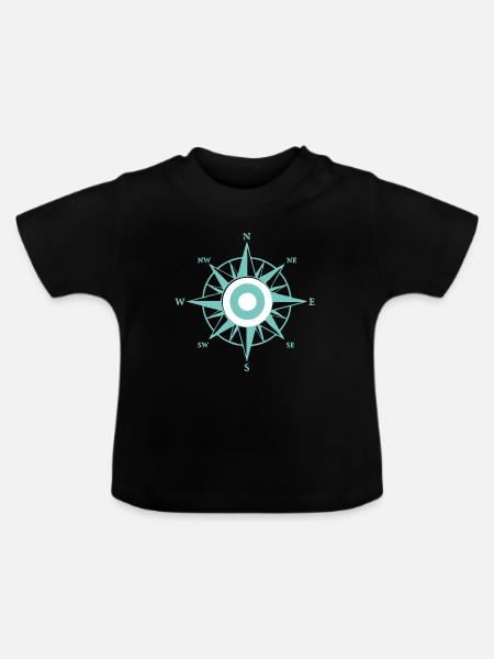 Nautischer Stern - Baby Bio-T-Shirt mit Rundhals - Schwarz