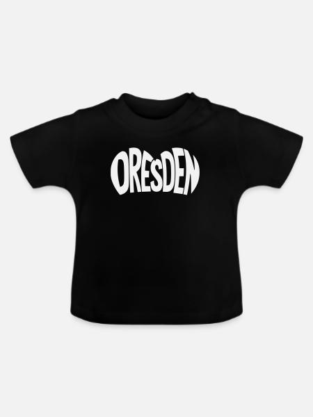 Dresden Schriftzug - Baby Bio-T-Shirt mit Rundhals - Schwarz