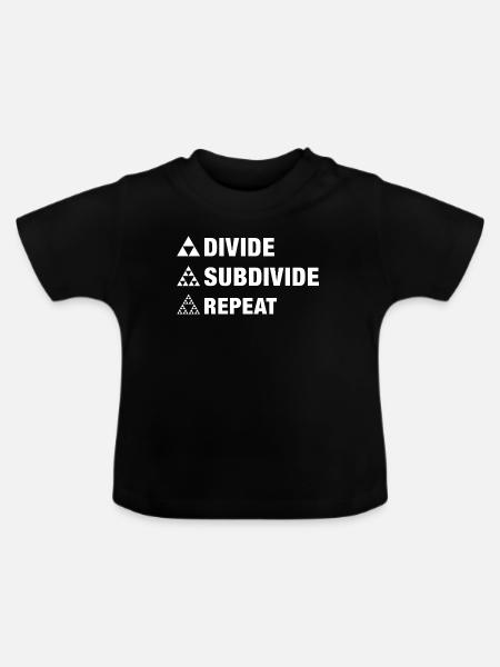 Dreieck Fraktal Geometrie Divide Subdivide Repeat - Baby Bio-T-Shirt mit Rundhals - Schwarz