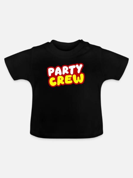 Party Crew Bunt - Baby Bio-T-Shirt mit Rundhals - Schwarz
