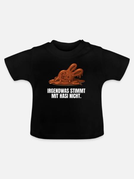 Hasi Ostern Schokohase lustig - Baby Bio-T-Shirt mit Rundhals - Schwarz