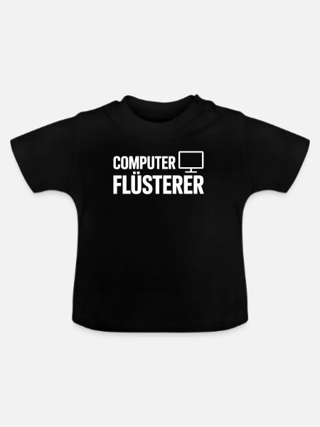 Computer Flüsterer – Monitor-Icon Design - Baby Bio-T-Shirt mit Rundhals - Schwarz