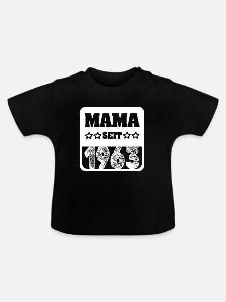Geburt 1963 - Baby Bio-T-Shirt mit Rundhals - Schwarz