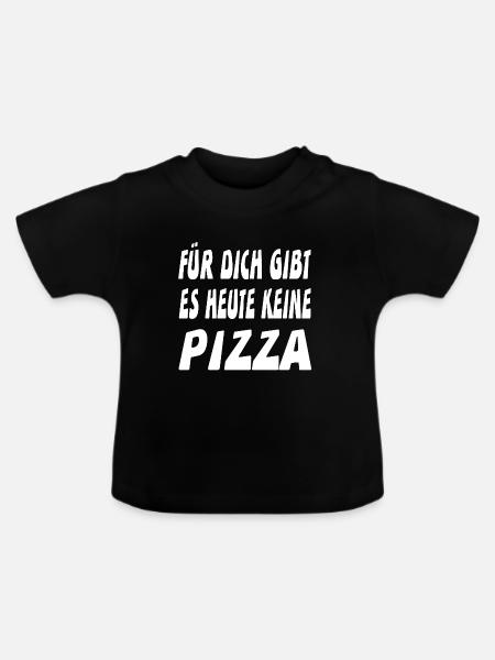 Pizza - Baby Bio-T-Shirt mit Rundhals - Schwarz