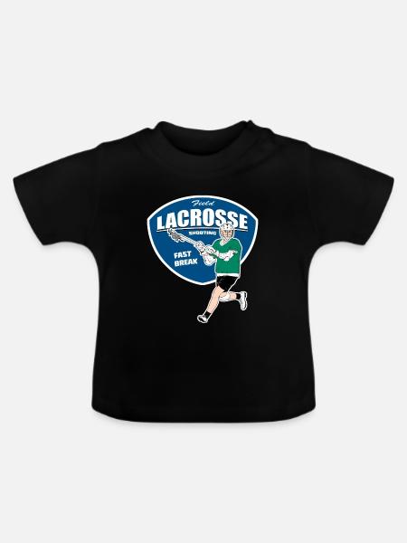 Lacrosse Spieler - Baby Bio-T-Shirt mit Rundhals - Schwarz
