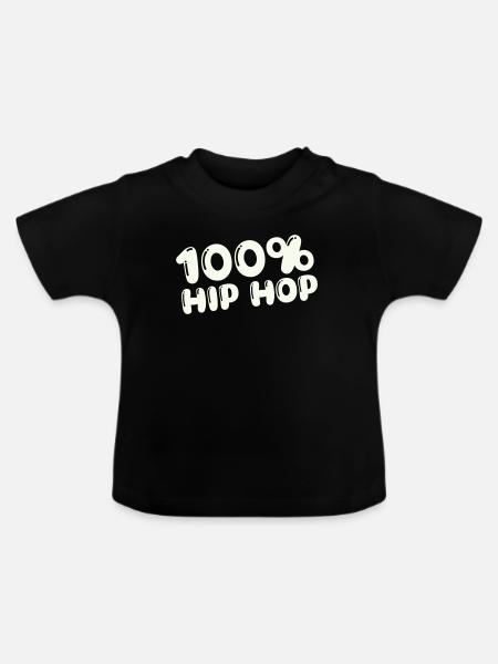100-_hip_hop- - Baby Bio-T-Shirt mit Rundhals - Schwarz