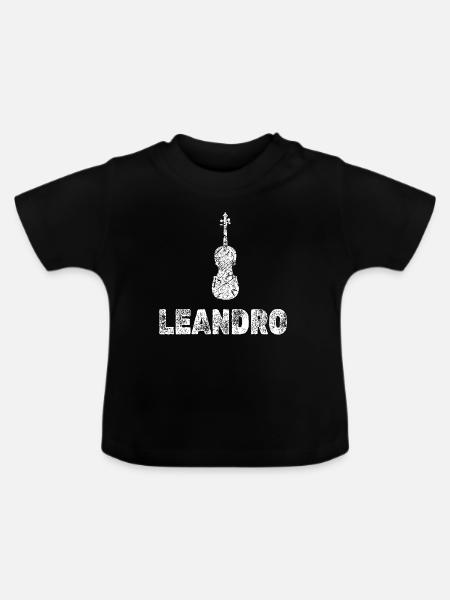 Leandro - Baby Bio-T-Shirt mit Rundhals - Schwarz