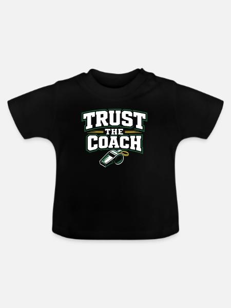Fußballtraining Jugend-sport-trainer - Baby Bio-T-Shirt mit Rundhals - Schwarz