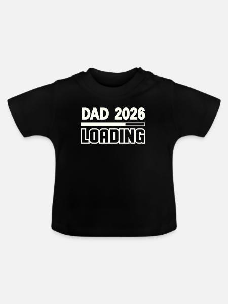 dad_2026_loading- - Baby Bio-T-Shirt mit Rundhals - Schwarz