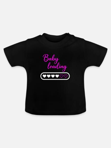 Baby loading - Baby Bio-T-Shirt mit Rundhals - Schwarz