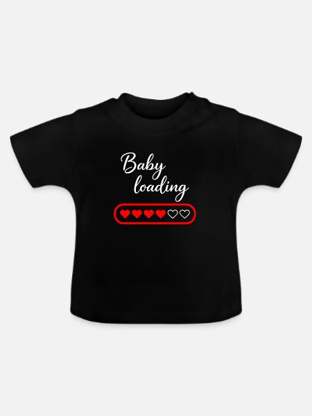 Baby loading - Baby Bio-T-Shirt mit Rundhals - Schwarz
