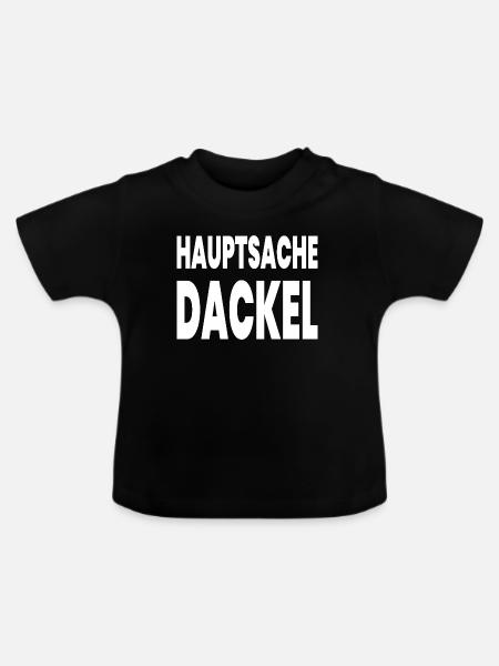 Dackel - Baby Bio-T-Shirt mit Rundhals - Schwarz