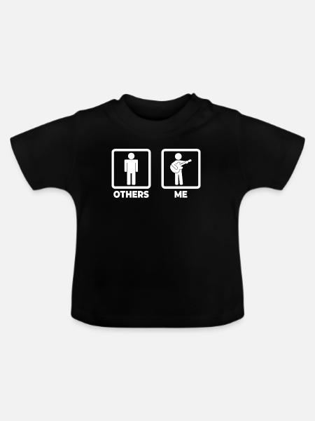 Ich als Gitarrist - Baby Bio-T-Shirt mit Rundhals - Schwarz