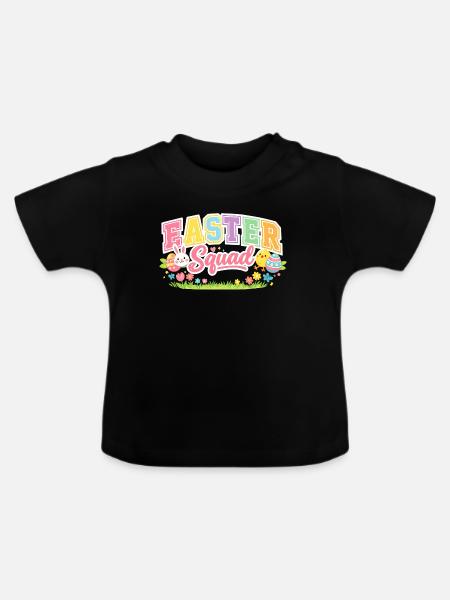 Easter Squad Egg Hunt - Baby Bio-T-Shirt mit Rundhals - Schwarz