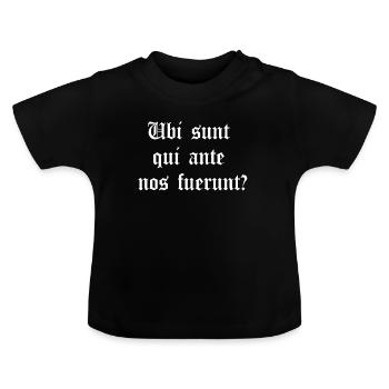 Latin Gothic Phrase Tee - Baby Organic T-Shirt with Round Neck - black - Front