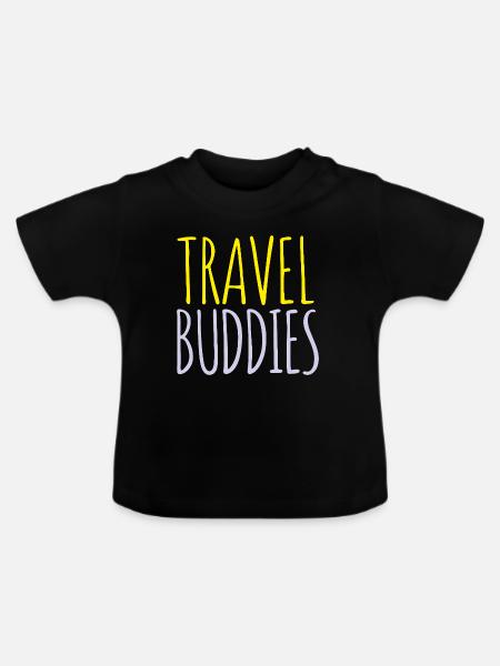 Reisefreunde - Baby Bio-T-Shirt mit Rundhals - Schwarz