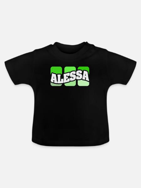 Geschenk für Alessa - Baby Bio-T-Shirt mit Rundhals - Schwarz