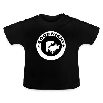 Good Night Good Night - Baby Bio-T-Shirt mit Rundhals - Schwarz - Vorne