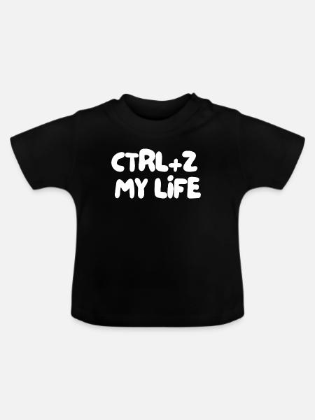 STRG+Z, MEIN LEBEN - Baby Bio-T-Shirt mit Rundhals - Schwarz