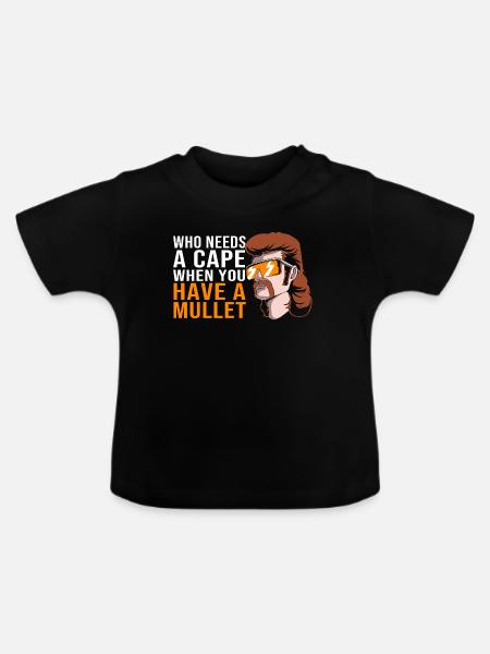 Mullet Haarschnitt Vokuhila - Baby Bio-T-Shirt mit Rundhals - Schwarz