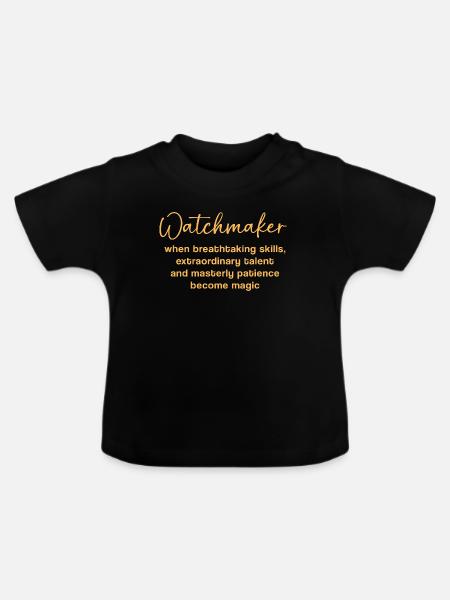 Uhrwerk Uhr - Baby Bio-T-Shirt mit Rundhals - Schwarz