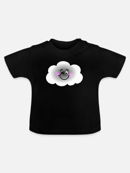 Glückliche Wolke - Baby Bio-T-Shirt mit Rundhals - Schwarz