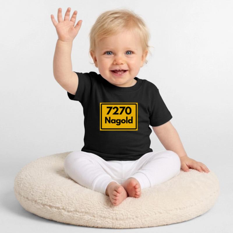 OLD POSTCODE POSTCODE 7270 NAGOLD HEIMATSTOLZ Baby Organic T-Shirt with Round Neck