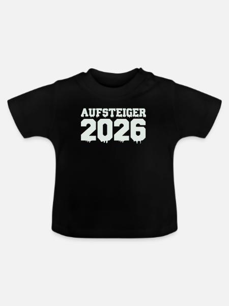 Aufsteiger 2026 Motiv - Baby Bio-T-Shirt mit Rundhals - Schwarz