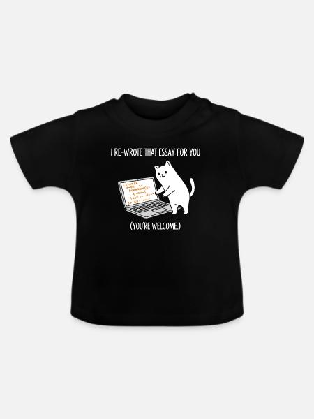 Code-Katze erklärt Aufgaben - Baby Bio-T-Shirt mit Rundhals - Schwarz