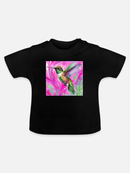 Kolibri - Baby Bio-T-Shirt mit Rundhals - Schwarz