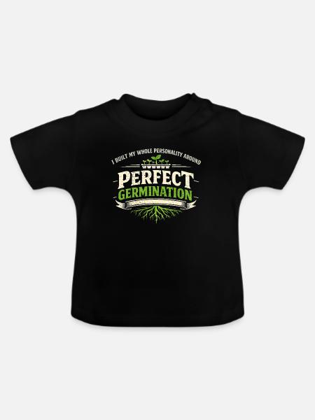 Perfekte Keimung | Microgreens Anzucht - Baby Bio-T-Shirt mit Rundhals - Schwarz