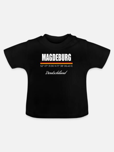 Magdeburg - Baby Bio-T-Shirt mit Rundhals - Schwarz