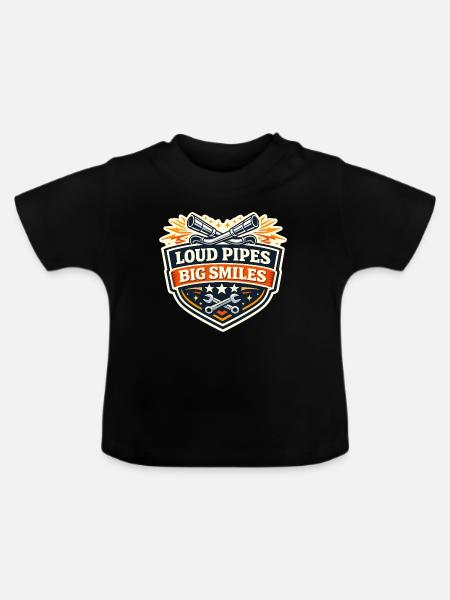 Lautrohre Großes Lächeln - Baby Bio-T-Shirt mit Rundhals - Schwarz