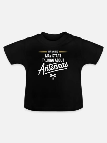 Warnung: Hier beginnt das Antennengespräch - Baby Bio-T-Shirt mit Rundhals - Schwarz