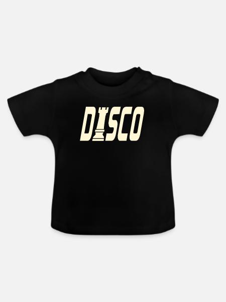 DISCO SCHACH TURM - Baby Bio-T-Shirt mit Rundhals - Schwarz