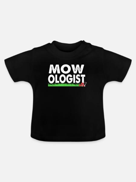 Rasen (Wiese) Rasenmäher - Baby Bio-T-Shirt mit Rundhals - Schwarz