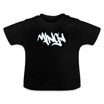 Graffiti Mibga Neon Schriftzug - Baby Bio-T-Shirt mit Rundhals - Schwarz - Vorne