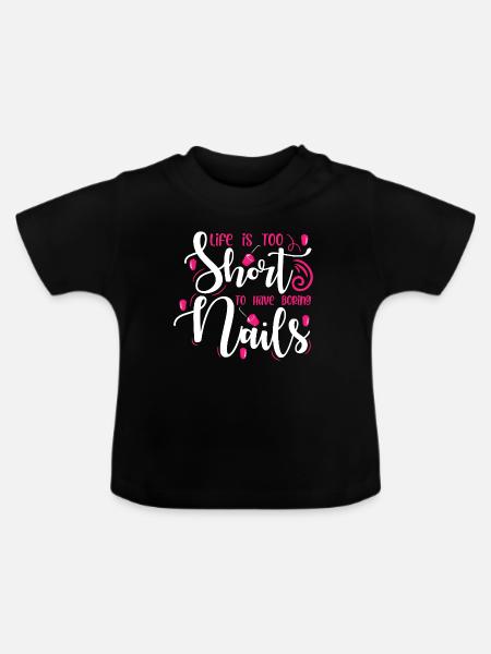 Nageldesigner Nageldesignerin Kosmetik Nagelstudio - Baby Bio-T-Shirt mit Rundhals - Schwarz