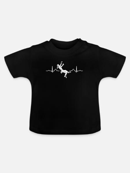 Boulderer Herzschlag Boulder Bouldern - Baby Bio-T-Shirt mit Rundhals - Schwarz