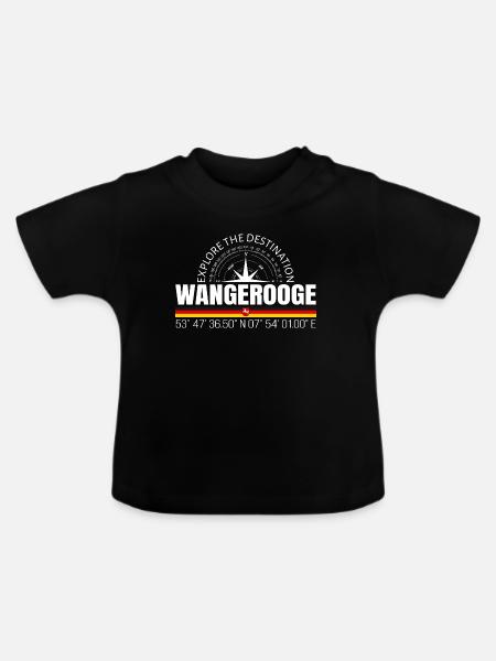 Wangerooge - Baby Bio-T-Shirt mit Rundhals - Schwarz