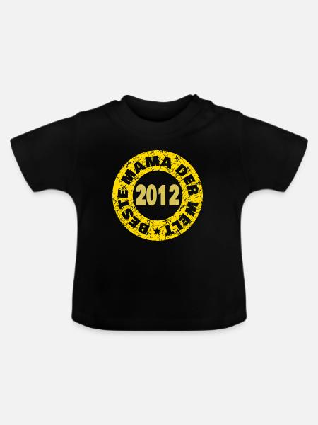 Mama 2012 - Baby Bio-T-Shirt mit Rundhals - Schwarz