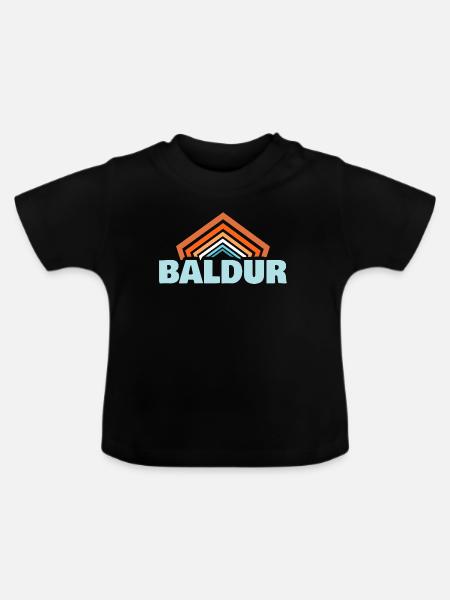 Baldur - Baby Bio-T-Shirt mit Rundhals - Schwarz